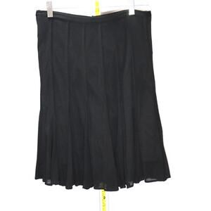 Charles Chang-Lima Black Pleated A-Line Skirt Size 8